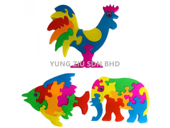 PLASTIC PUZZLE ELEPHANT/ FISH/ CHICKEN